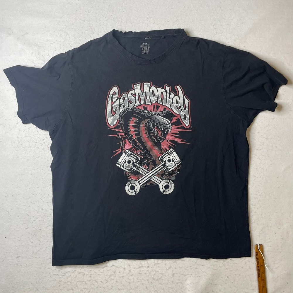 Gas Monkey Garage King Cobra Pistons Graphic T-Shirt Mens 2X Black Cotton Tee